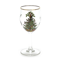SPODE SET OF 4 CHRISTMAS TREE CHAMPAGNE FLUTES CHAMPAGNE GLASS W/GOLD RIM